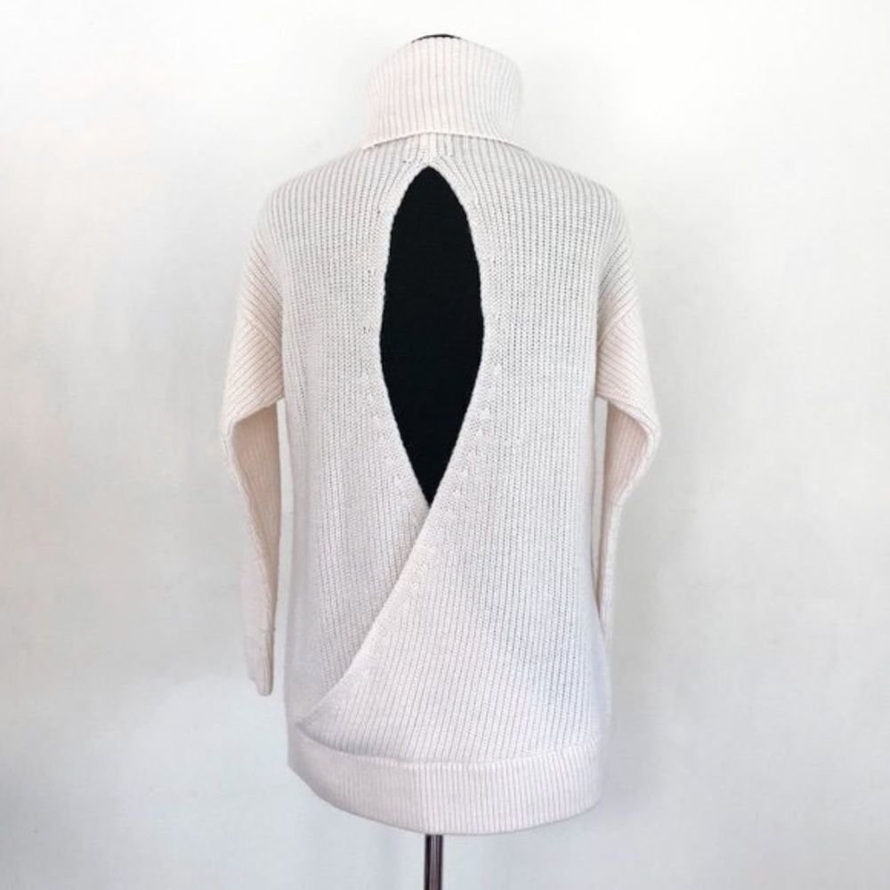 Lou & Grey | Ivory Turtleneck w/ Open Back Sweater